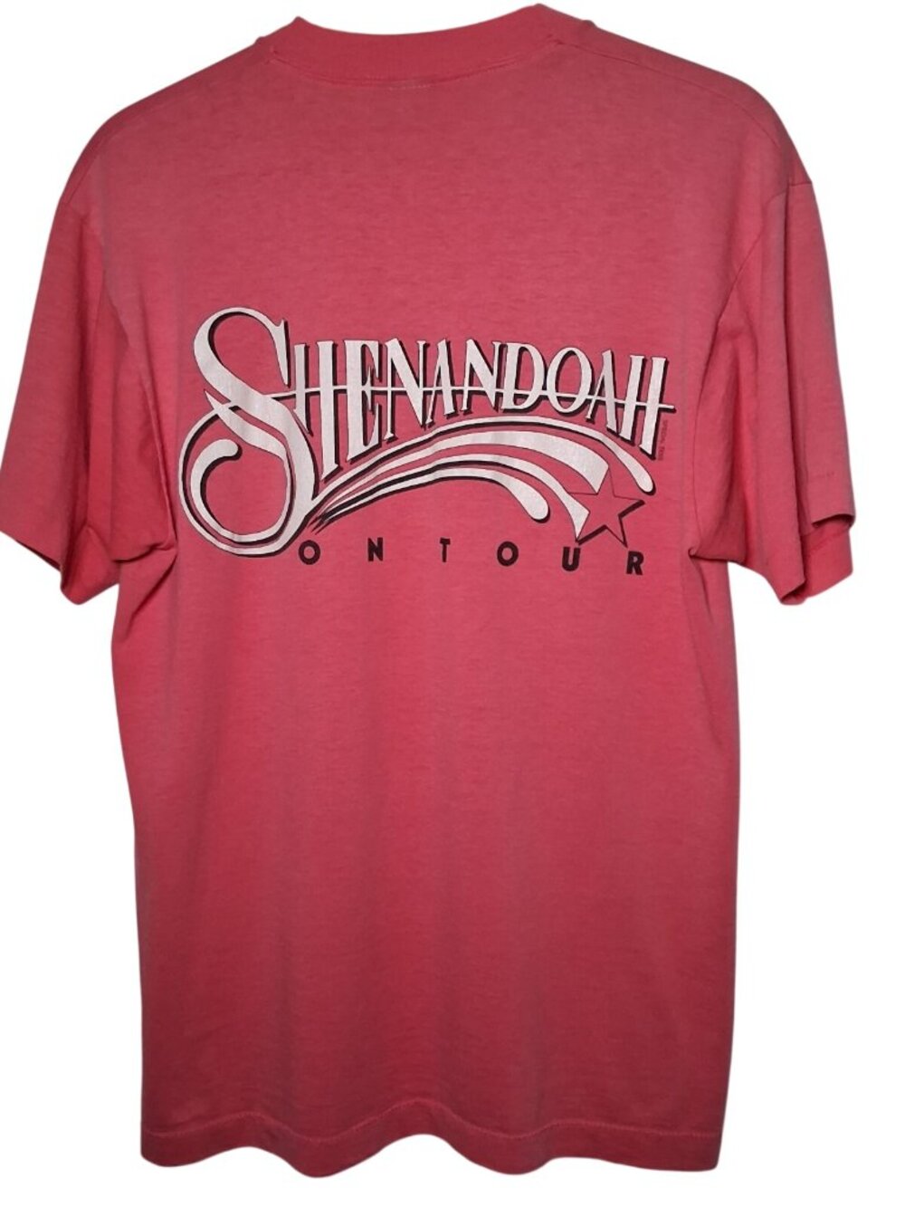 Vintage Shenandoah Band Shirt L Pink Single Stitch Screen Stars Best USA On Tour - Picture 3 of 16